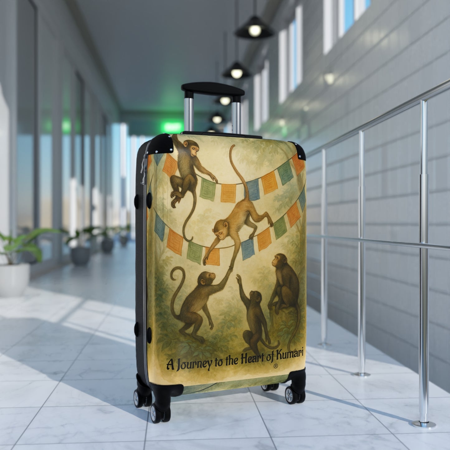 Sacred Courtyard Spinner Suitcase by The Nayampalli House® | Lightweight, Durable Luggage with TSA Approved Lock