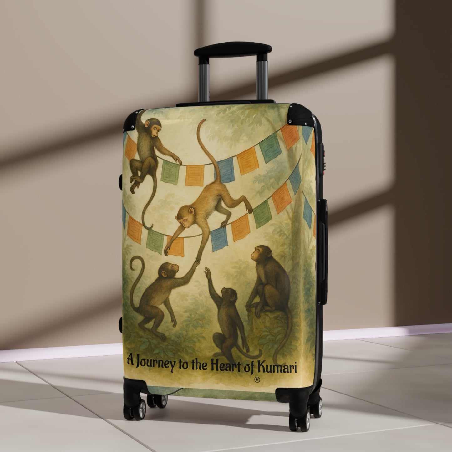 Sacred Courtyard Spinner Suitcase by The Nayampalli House® | Lightweight, Durable Luggage with TSA Approved Lock