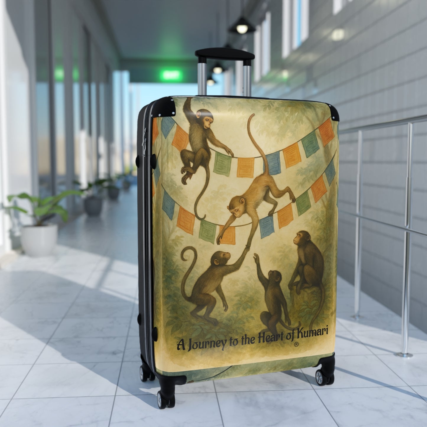 Sacred Courtyard Spinner Suitcase by The Nayampalli House® | Lightweight, Durable Luggage with TSA Approved Lock