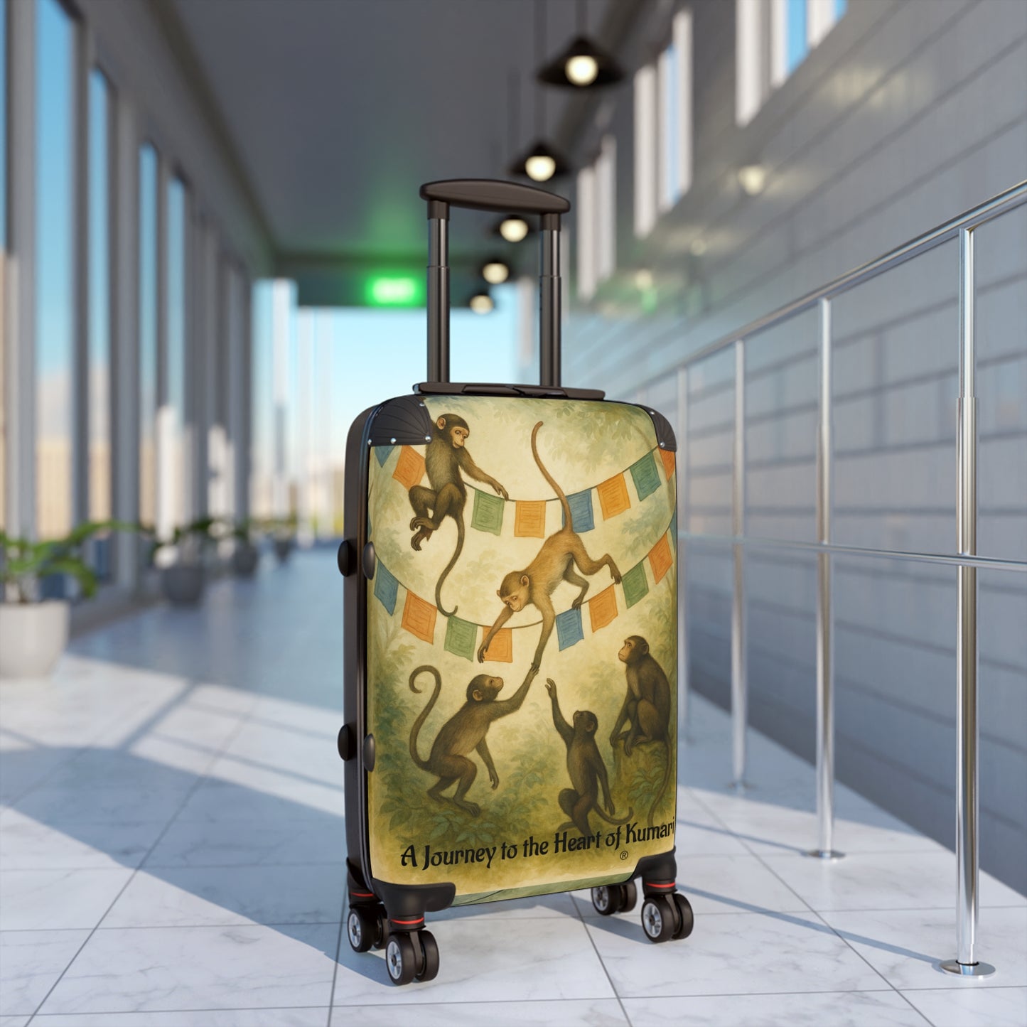 Sacred Courtyard Spinner Suitcase by The Nayampalli House® | Lightweight, Durable Luggage with TSA Approved Lock